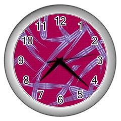 Background Vector Texture Pattern Wall Clocks (silver)  by Nexatart