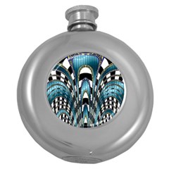 Abstract Art Design Texture Round Hip Flask (5 Oz) by Nexatart