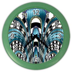 Abstract Art Design Texture Color Wall Clocks by Nexatart