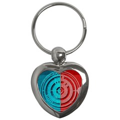 Vector Watch Texture Red Blue Key Chains (heart)  by Nexatart