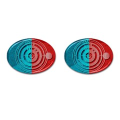 Vector Watch Texture Red Blue Cufflinks (oval) by Nexatart