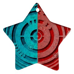 Vector Watch Texture Red Blue Star Ornament (two Sides) by Nexatart