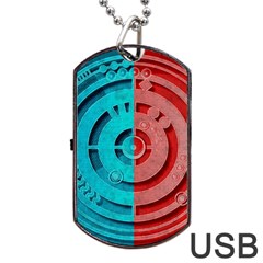 Vector Watch Texture Red Blue Dog Tag Usb Flash (two Sides) by Nexatart