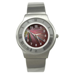 Pattern Flower Background Wallpaper Stainless Steel Watch by Nexatart