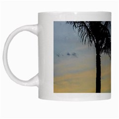 Palm Trees Against Sunset Sky White Mugs by dflcprints