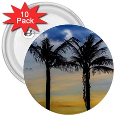 Palm Trees Against Sunset Sky 3  Buttons (10 Pack) 