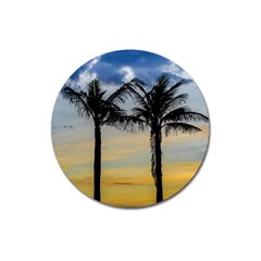 Palm Trees Against Sunset Sky Magnet 3  (round) by dflcprints