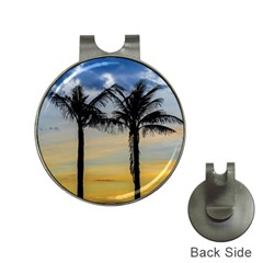 Palm Trees Against Sunset Sky Hat Clips With Golf Markers by dflcprints