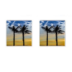 Palm Trees Against Sunset Sky Cufflinks (square) by dflcprints