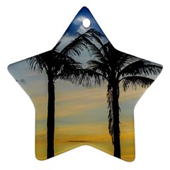 Palm Trees Against Sunset Sky Star Ornament (two Sides) by dflcprints