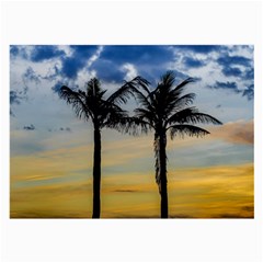 Palm Trees Against Sunset Sky Large Glasses Cloth (2-side) by dflcprints