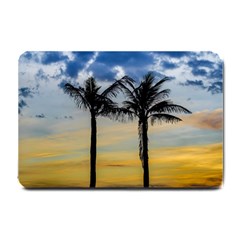 Palm Trees Against Sunset Sky Small Doormat  by dflcprints