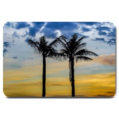 Palm Trees Against Sunset Sky Large Doormat  by dflcprints