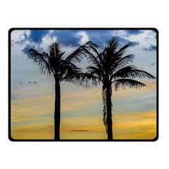 Palm Trees Against Sunset Sky Fleece Blanket (small)