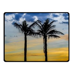 Palm Trees Against Sunset Sky Double Sided Fleece Blanket (small)  by dflcprints