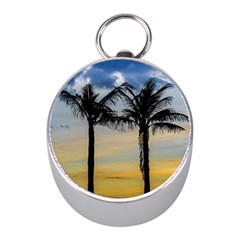 Palm Trees Against Sunset Sky Mini Silver Compasses by dflcprints