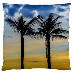 Palm Trees Against Sunset Sky Large Flano Cushion Case (two Sides) by dflcprints