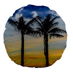 Palm Trees Against Sunset Sky Large 18  Premium Flano Round Cushions by dflcprints