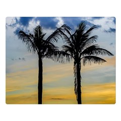 Palm Trees Against Sunset Sky Double Sided Flano Blanket (large)  by dflcprints