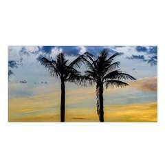 Palm Trees Against Sunset Sky Satin Shawl by dflcprints