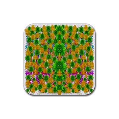 Jungle Love In Fantasy Landscape Of Freedom Peace Rubber Coaster (Square) 