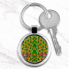 Jungle Love In Fantasy Landscape Of Freedom Peace Key Chains (Round) 