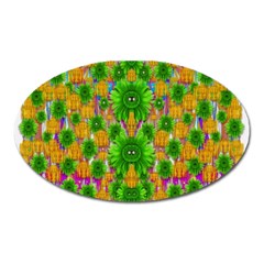 Jungle Love In Fantasy Landscape Of Freedom Peace Oval Magnet