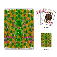 Jungle Love In Fantasy Landscape Of Freedom Peace Playing Card by pepitasart