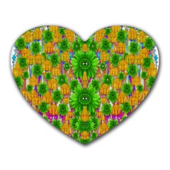 Jungle Love In Fantasy Landscape Of Freedom Peace Heart Mousepads by pepitasart