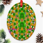 Jungle Love In Fantasy Landscape Of Freedom Peace Oval Filigree Ornament (Two Sides) Back