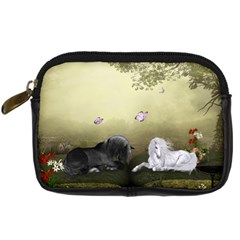 Wonderful Whte Unicorn With Black Horse Digital Camera Cases