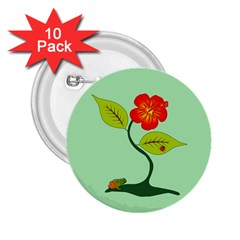 Plant And Flower 2 25  Buttons (10 Pack)  by linceazul