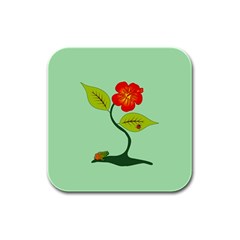 Plant And Flower Rubber Square Coaster (4 Pack)  by linceazul