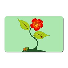 Plant And Flower Magnet (rectangular) by linceazul