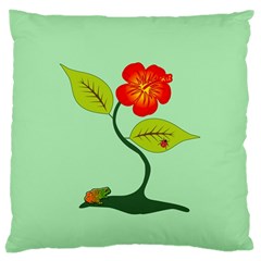 Plant And Flower Large Cushion Case (one Side) by linceazul