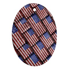 Usa Flag Grunge Pattern Ornament (oval) by dflcprints