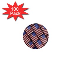 Usa Flag Grunge Pattern 1  Mini Buttons (100 Pack)  by dflcprints