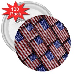 Usa Flag Grunge Pattern 3  Buttons (100 Pack)  by dflcprints