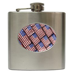 Usa Flag Grunge Pattern Hip Flask (6 Oz) by dflcprints