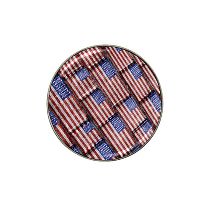 Usa Flag Grunge Pattern Hat Clip Ball Marker (4 pack)