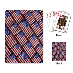 Usa Flag Grunge Pattern Playing Card by dflcprints