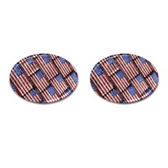 Usa Flag Grunge Pattern Cufflinks (oval) by dflcprints