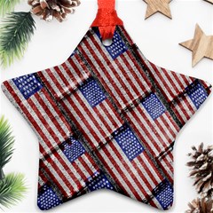 Usa Flag Grunge Pattern Star Ornament (two Sides) by dflcprints