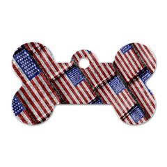 Usa Flag Grunge Pattern Dog Tag Bone (one Side) by dflcprints