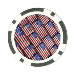 Usa Flag Grunge Pattern Poker Chip Card Guard (10 Pack) by dflcprints