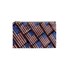 Usa Flag Grunge Pattern Cosmetic Bag (small)  by dflcprints