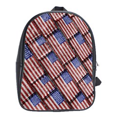 Usa Flag Grunge Pattern School Bags(large)  by dflcprints