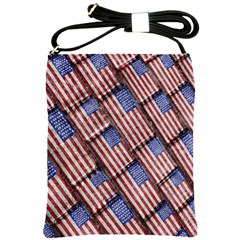 Usa Flag Grunge Pattern Shoulder Sling Bags by dflcprints