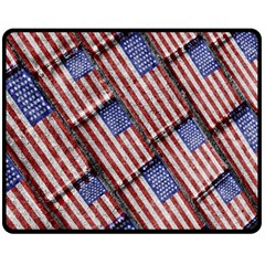 Usa Flag Grunge Pattern Fleece Blanket (medium)  by dflcprints