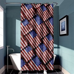 Usa Flag Grunge Pattern Shower Curtain 36  X 72  (stall)  by dflcprints